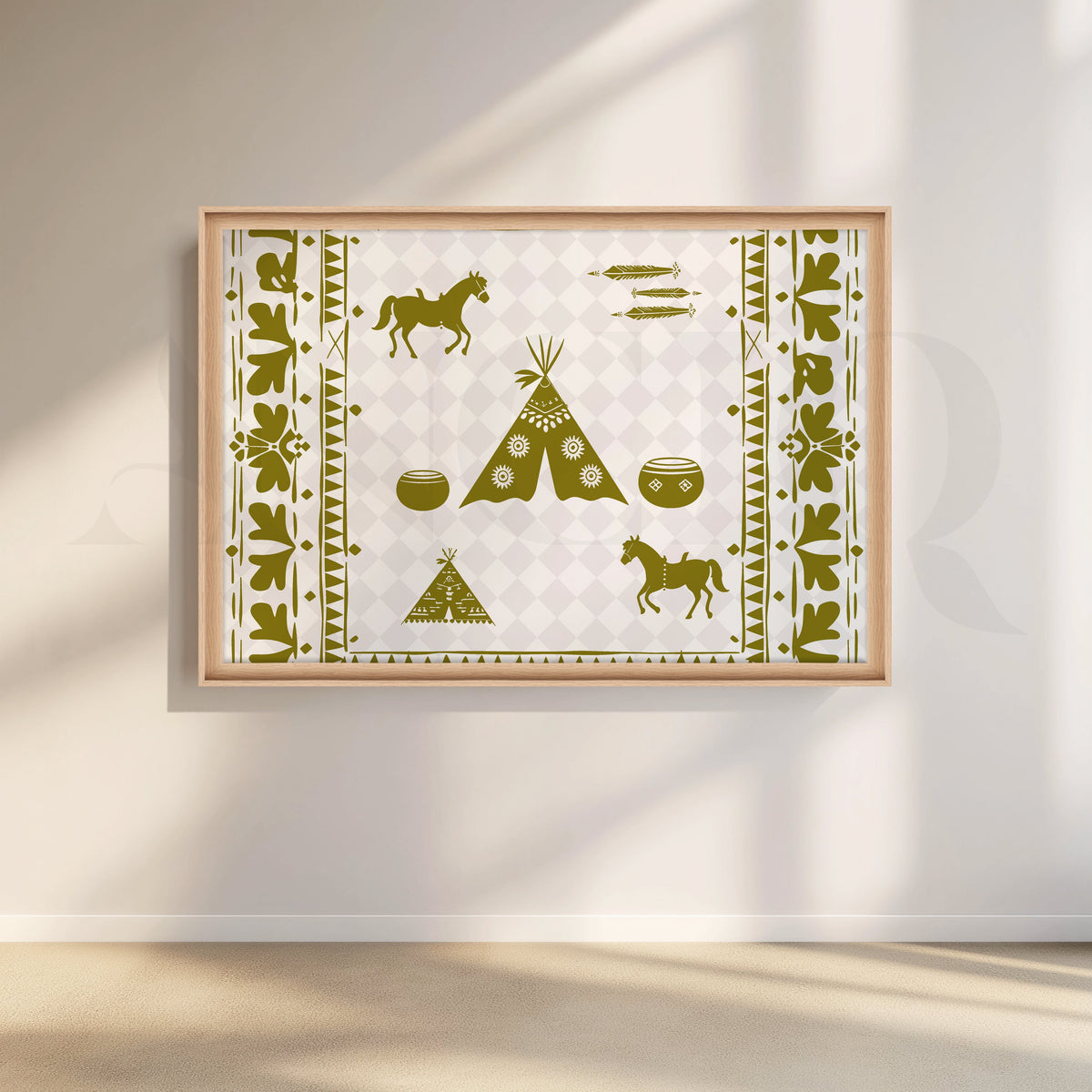 Tribal Horses & Tents Canvas Artwork – Asha Art Studio – Image 5