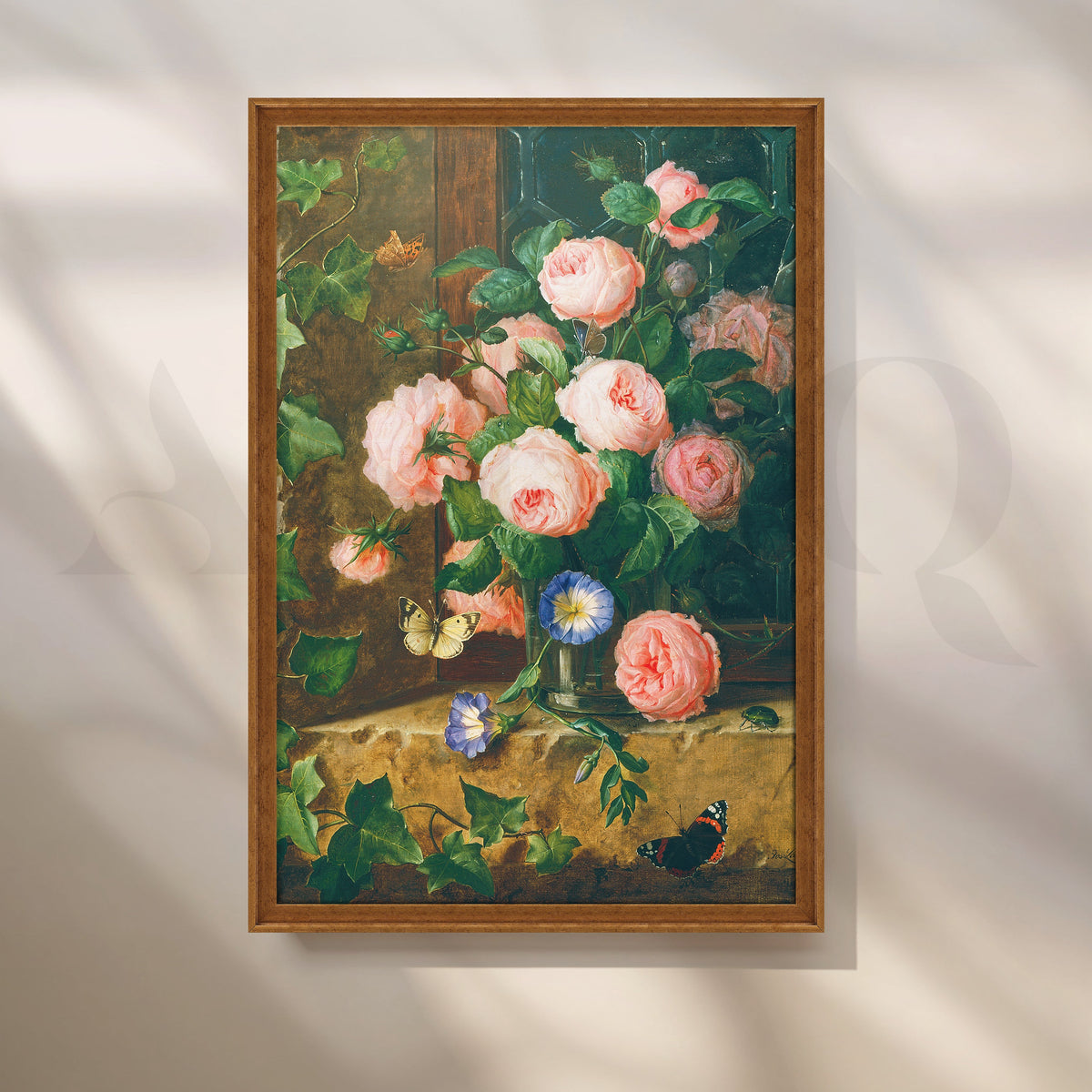 Blossoming Roses and Butterflies Canvas Artwork – Asha Art Studio – Image 6