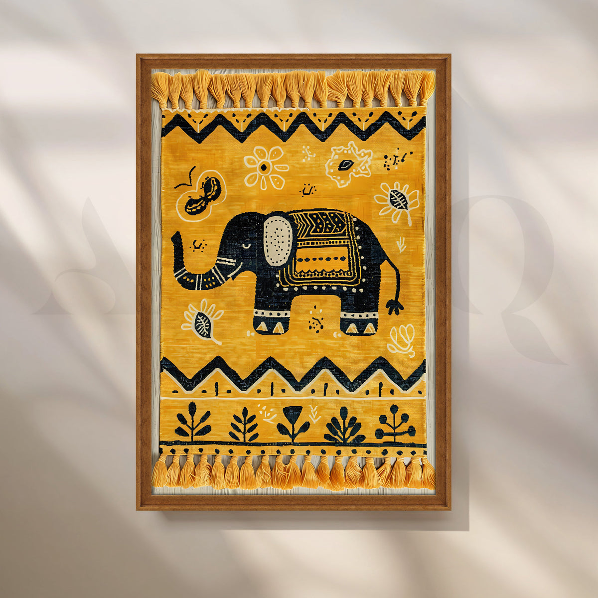 Golden Festive Elephant Canvas Artwork – Asha Art Studio – Image 6