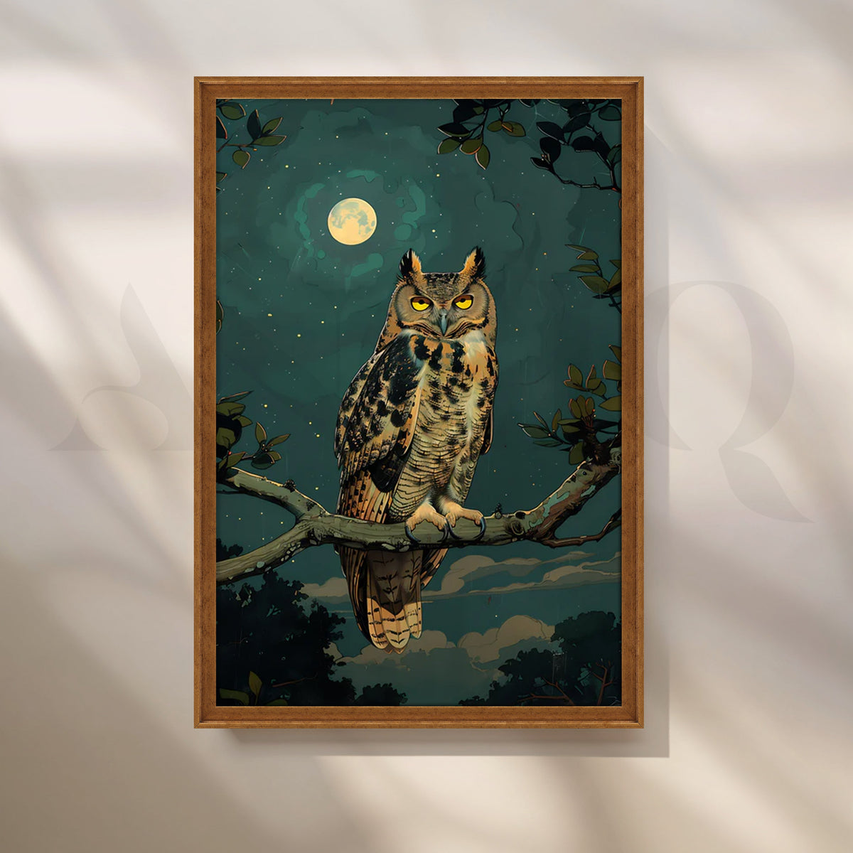Moonlit Sentinel Canvas Painting for Bedroom – Asha Art Studio – Image 6