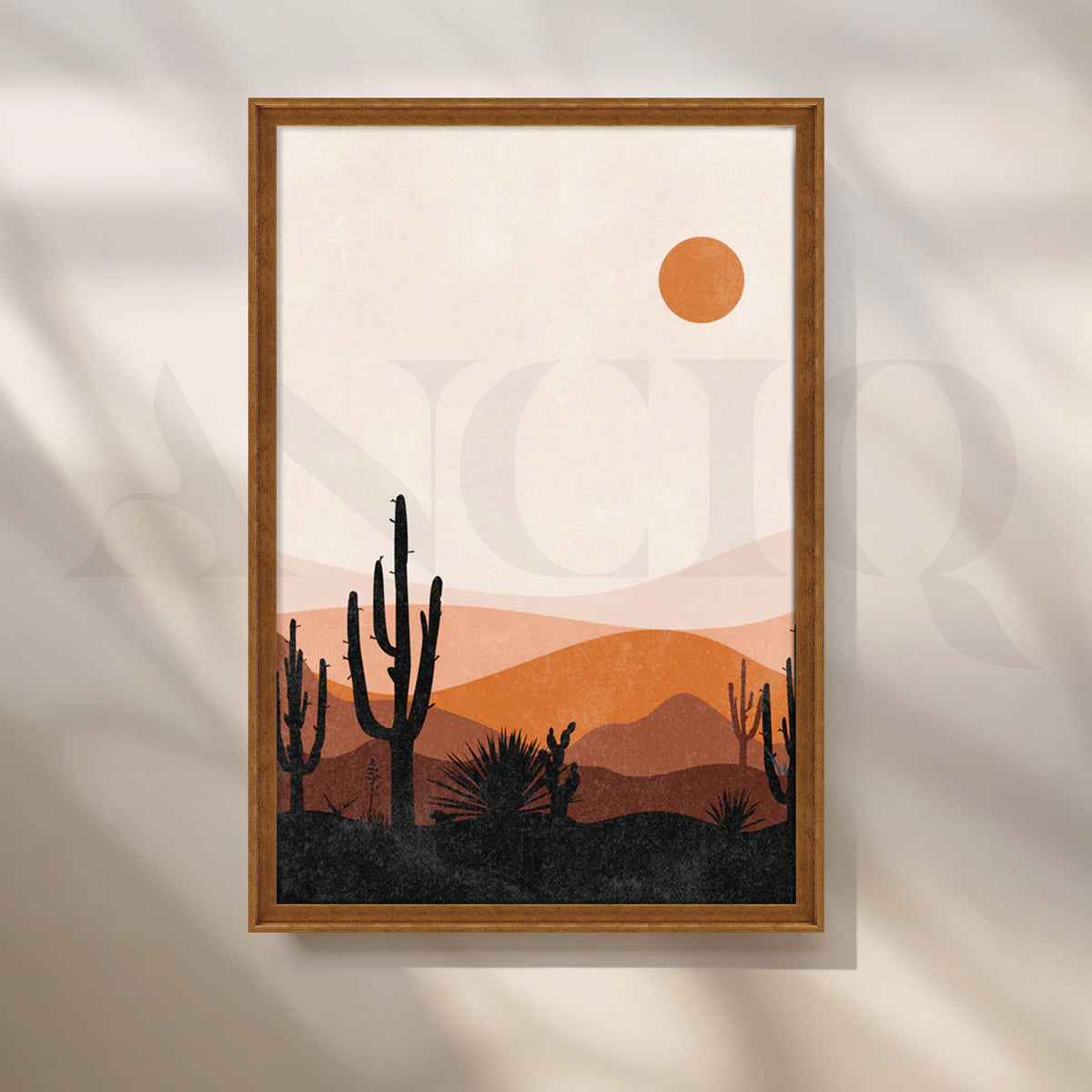 Cactus Sunset Dunes Canvas Painting for Modern Living Room – Asha Art Studio – Image 6