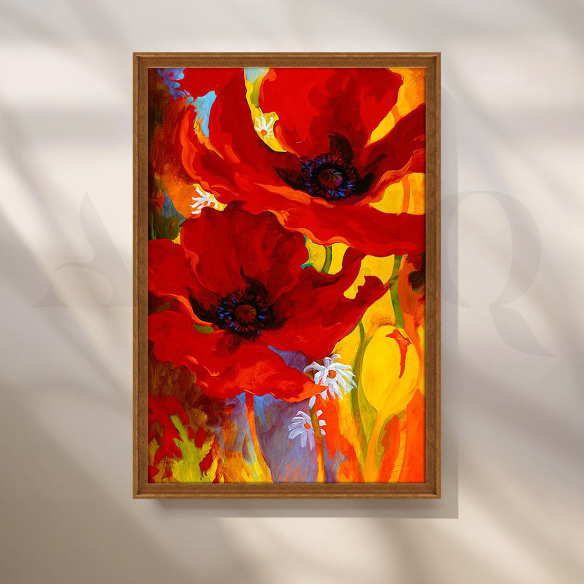 Crimson Bloomscape Canvas Artwork – Asha Art Studio – Image 6