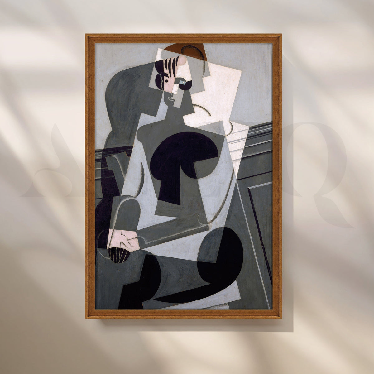 Cubist Woman in Grey Canvas Artwork – Asha Art Studio – Image 6