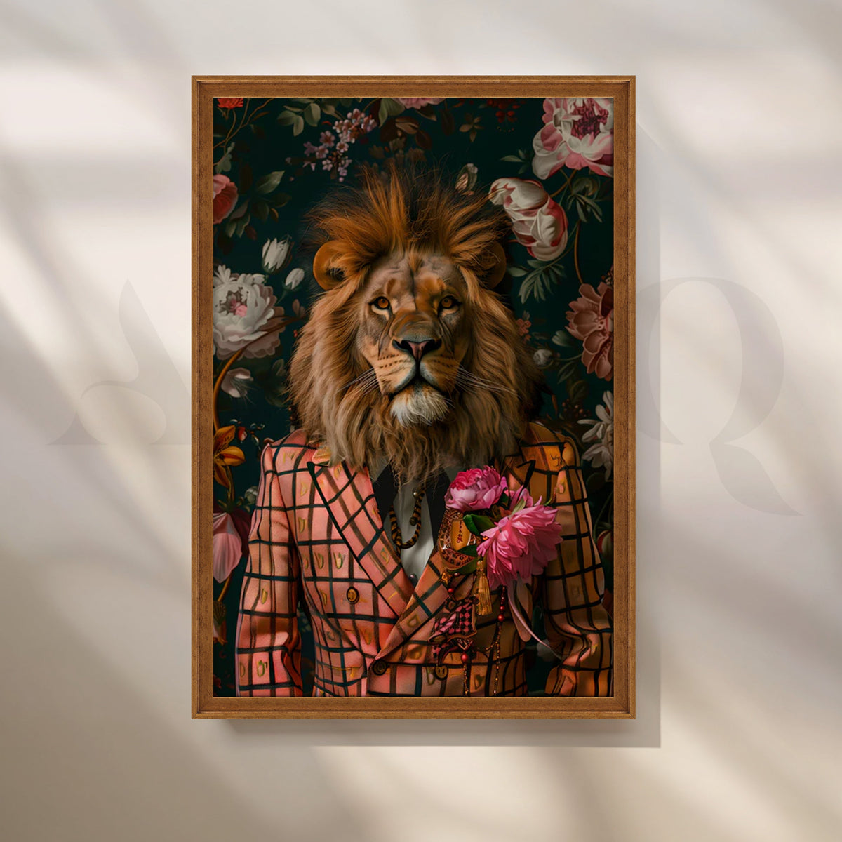 Regal Bloom Lion Canvas Painting for Living Room or Study – Asha Art Studio – Image 6