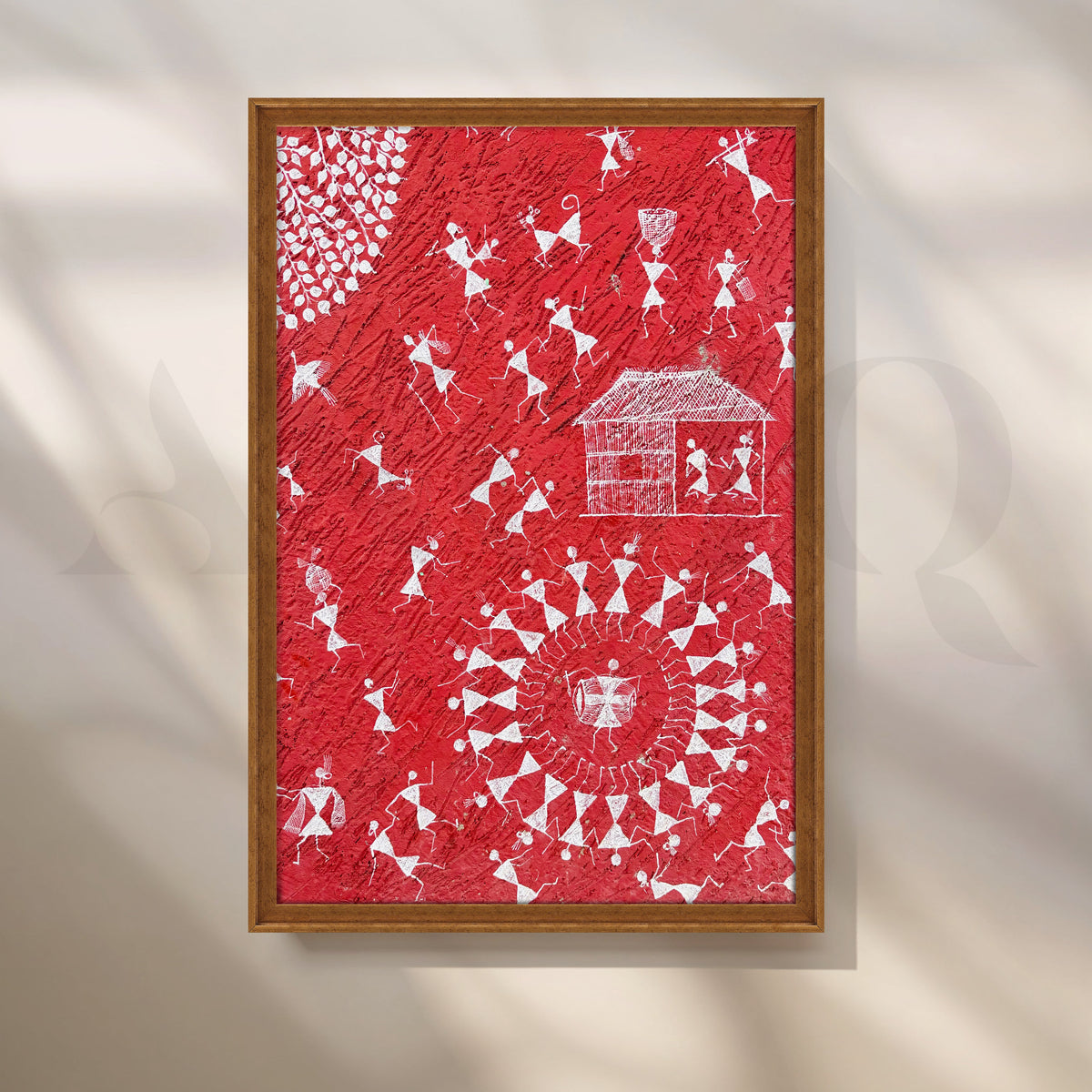 Warli Village Dance Canvas Artwork – Asha Art Studio – Image 6