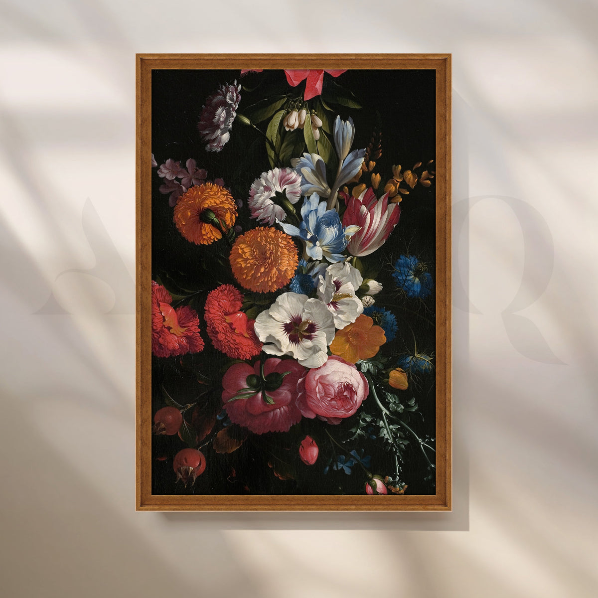 Floral Symphony on Black Canvas Artwork – Asha Art Studio – Image 6