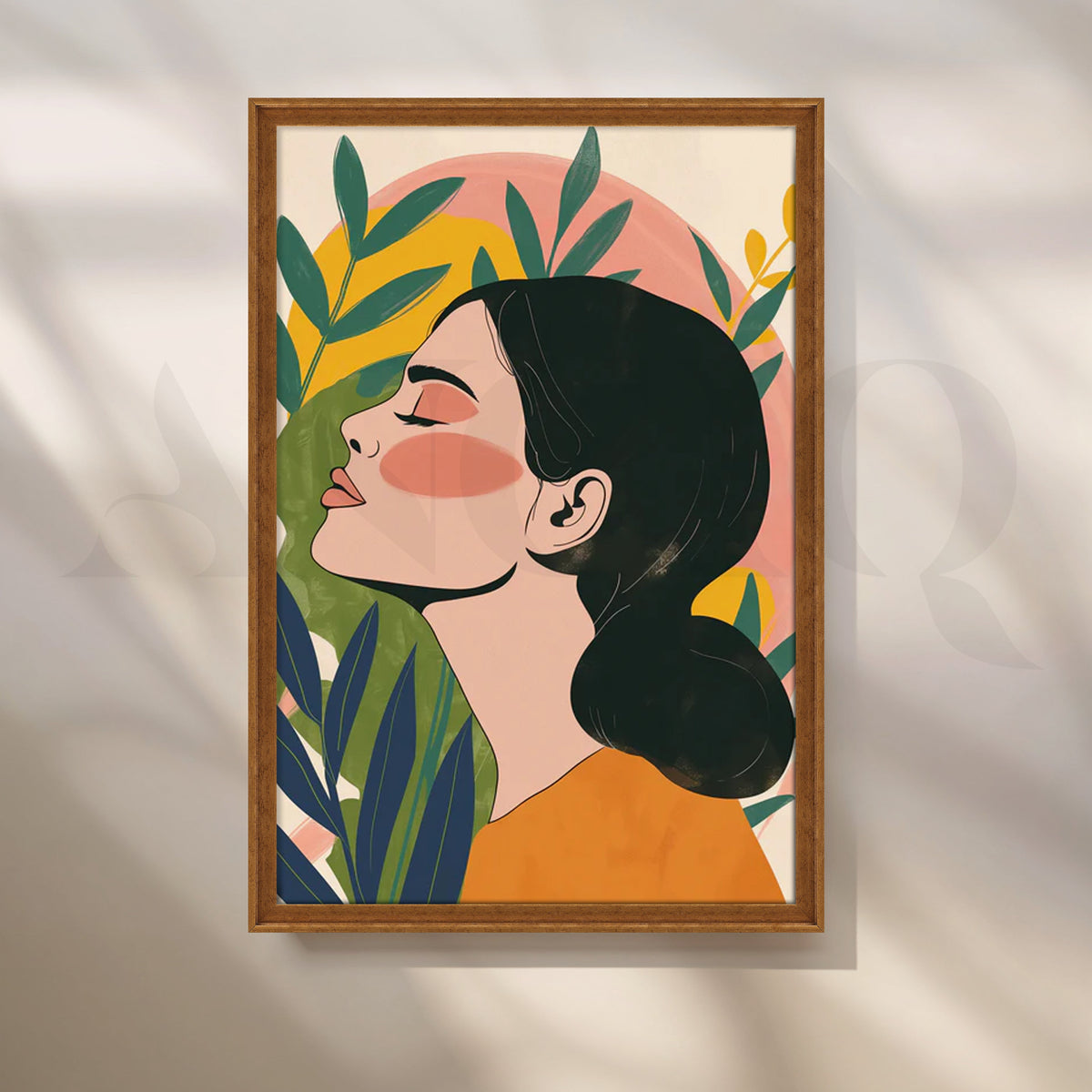 Pastel Botanica Muse Canvas Painting for Study Room – Asha Art Studio – Image 6