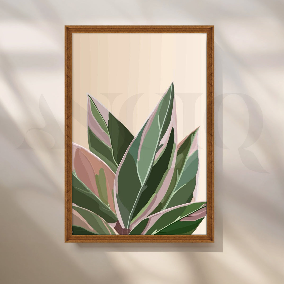Tropical Pink Leaves Canvas Artwork – Asha Art Studio – Image 6