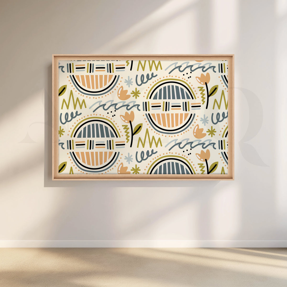 Playful Geometry Canvas Artwork – Asha Art Studio – Image 5