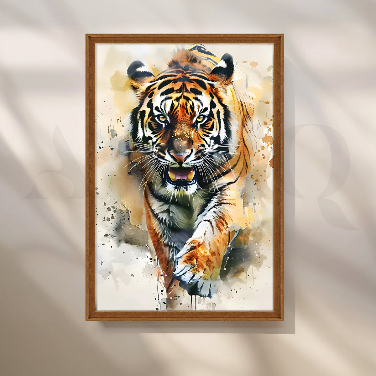 Wild Tiger Charge Canvas Painting for Living Room – Asha Art Studio – Image 6