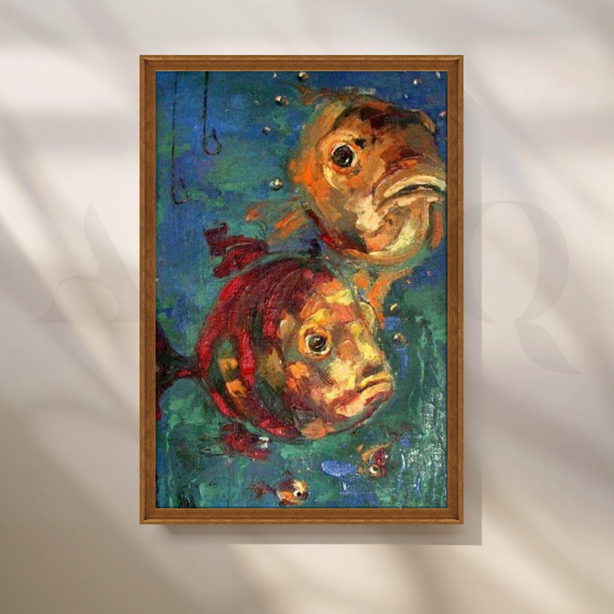 Goldfish in the Blue Canvas Artwork – Asha Art Studio – Image 6