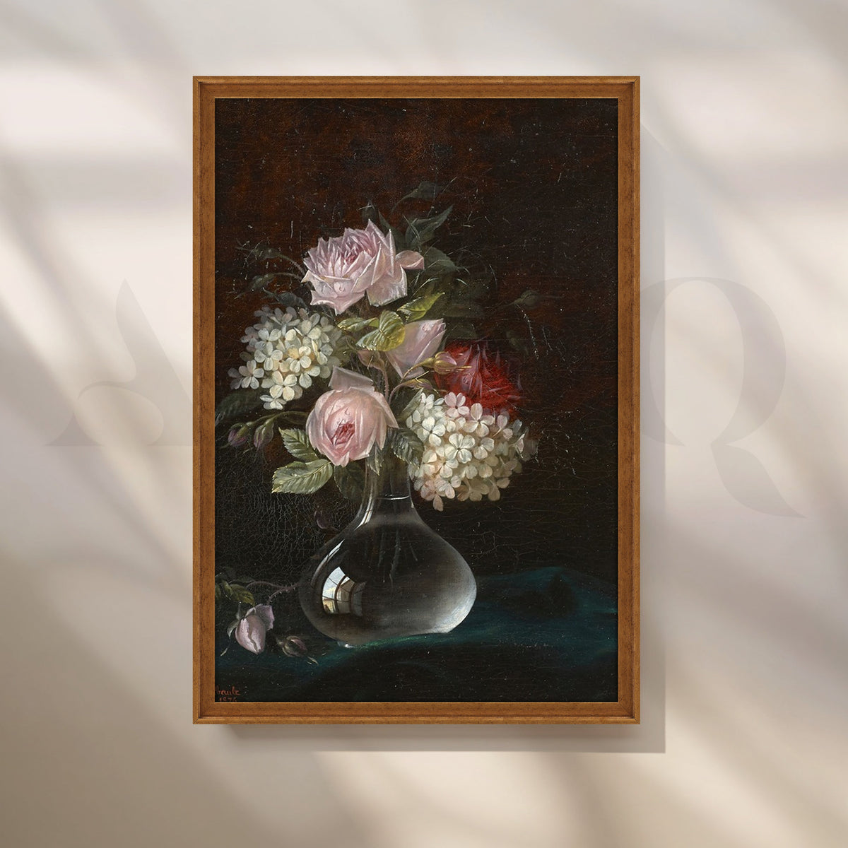 Blush Roses in Glass Vase Canvas Artwork – Asha Art Studio – Image 6