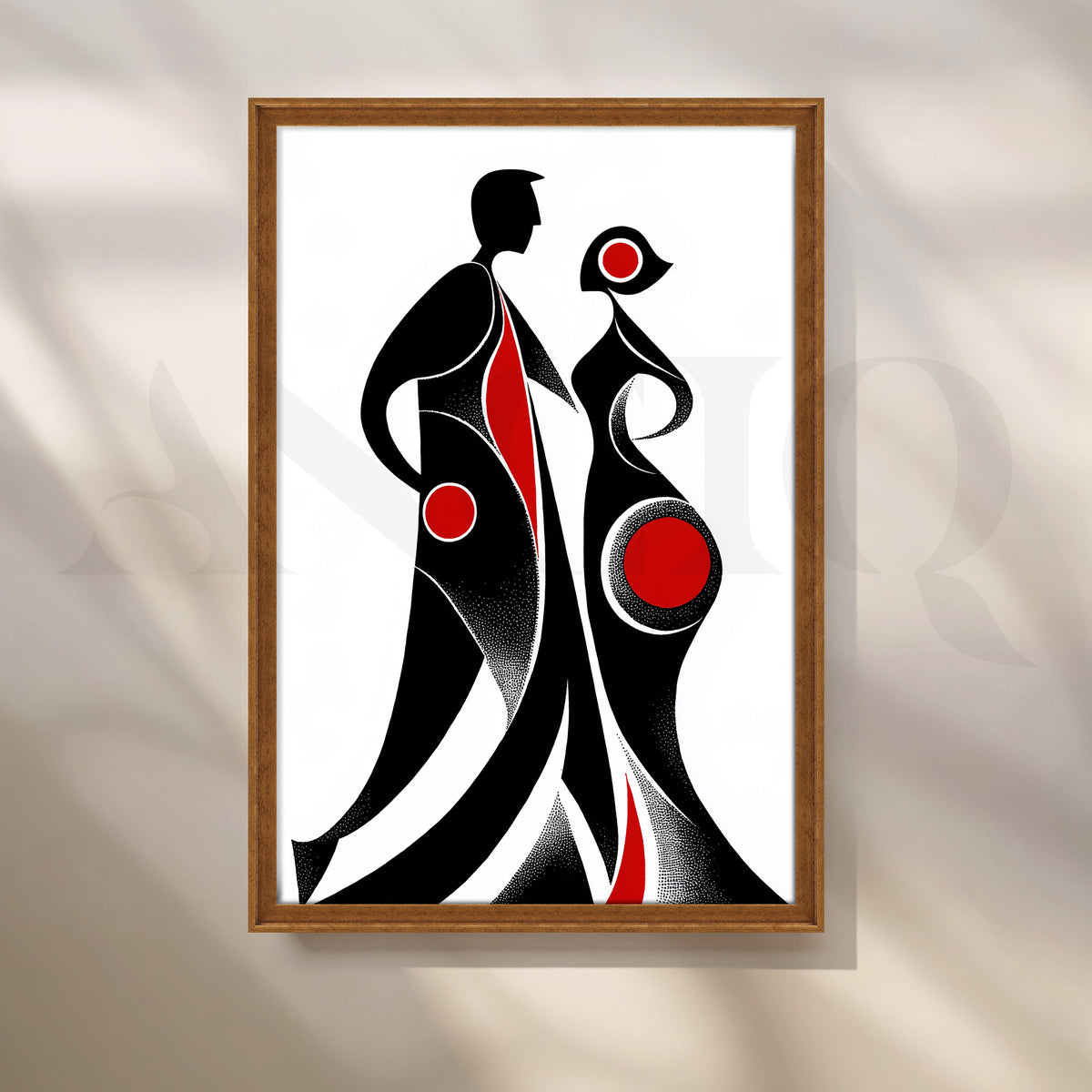 Abstract Couple Silhouette Canvas – Asha Art Studio – Image 6