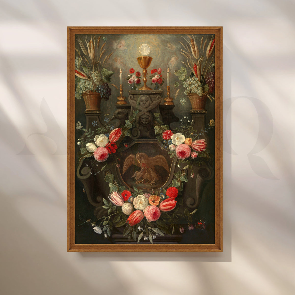 Floral Emblem of Devotion Canvas Artwork – Asha Art Studio – Image 6
