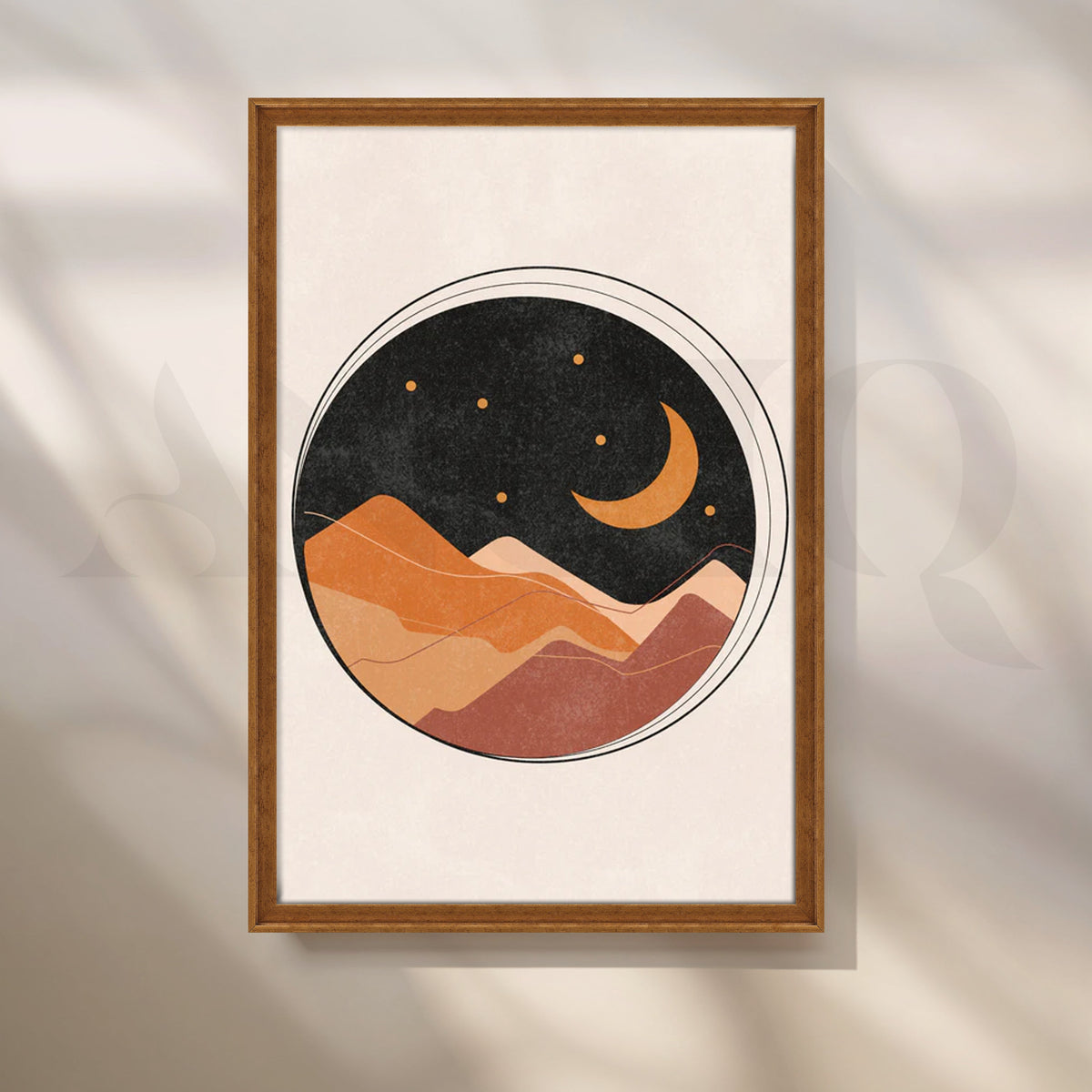 Desert Moonscape Canvas Painting for Boho Bedroom – Asha Art Studio – Image 6