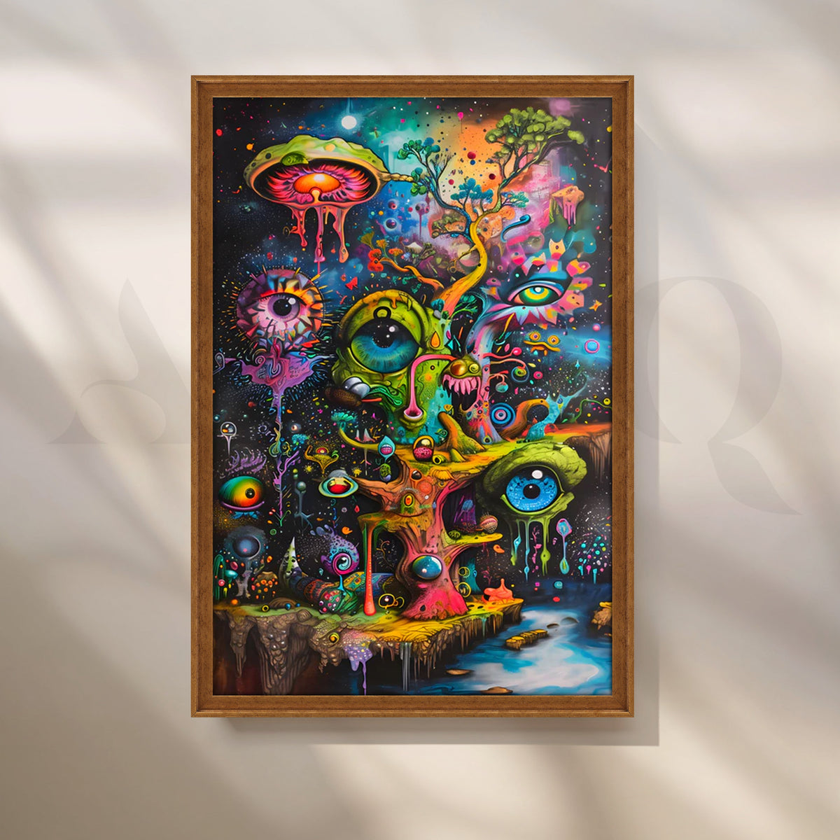 Psychedelic Dreamscape Canvas Painting for Game Room – Asha Art Studio – Image 6