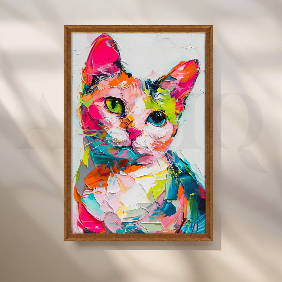 Pop Palette Kitty Canvas Painting for Kids’ Room – Asha Art Studio – Image 4