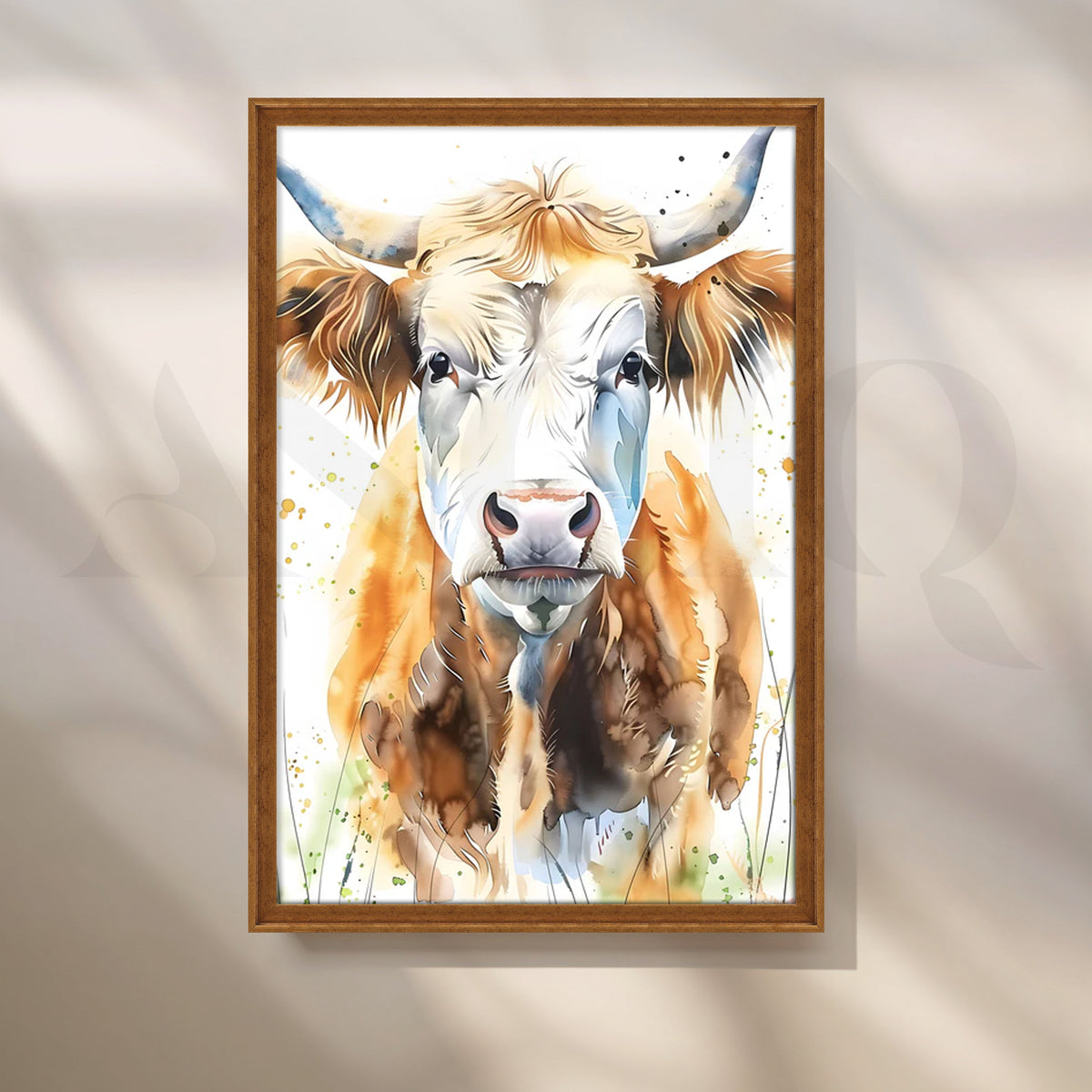 Gentle Highland Cow Canvas Painting for Farmhouse Kitchen – Asha Art Studio – Image 6