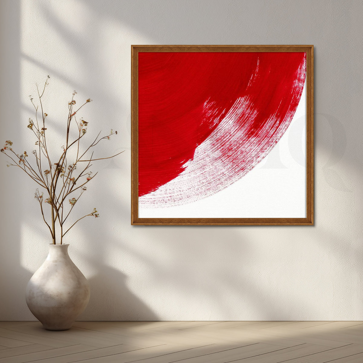 Zen Scarlet Arc Canvas Artwork – Asha Art Studio – Image 6