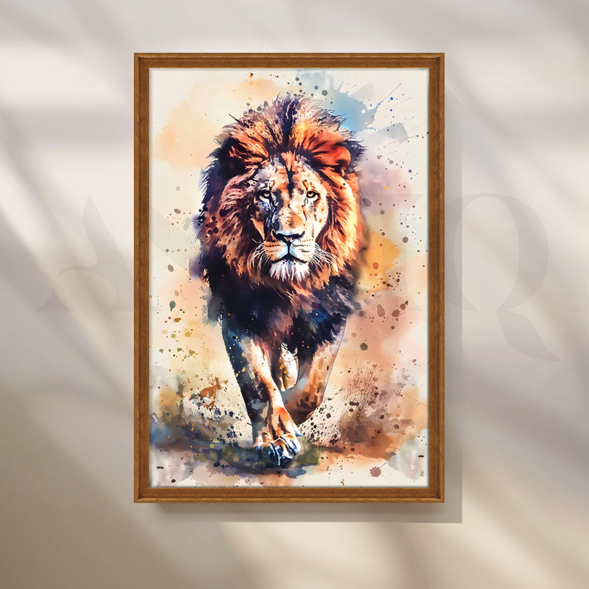 Majestic Lion Stride Canvas Painting for Office – Asha Art Studio – Image 6