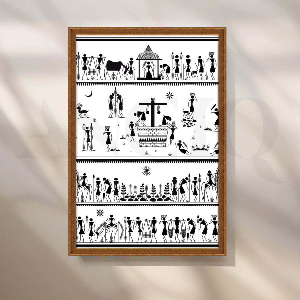 Village Life Chronicles Canvas Artwork – Asha Art Studio – Image 6