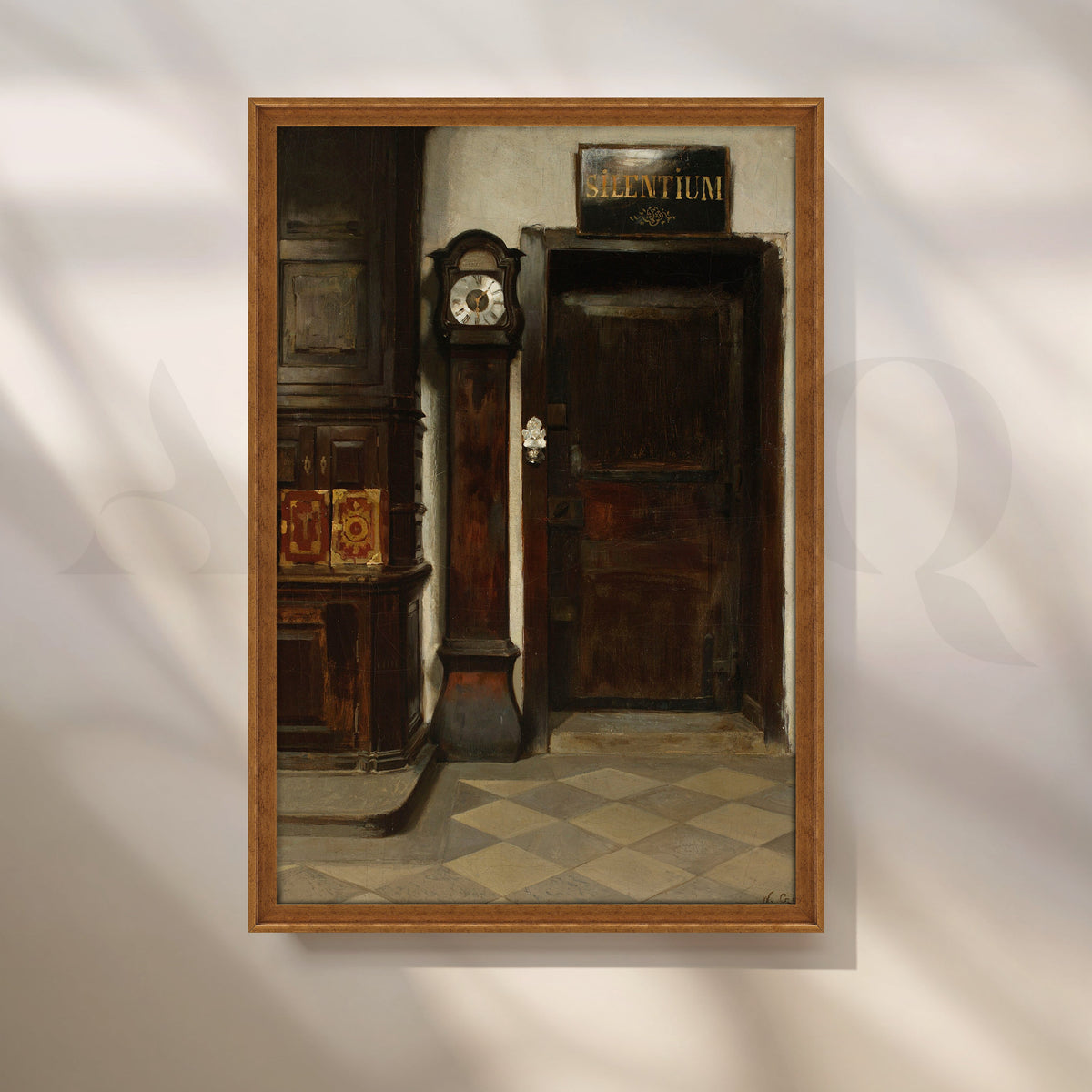 Silent Hallway with Clock Canvas Artwork – Asha Art Studio – Image 6