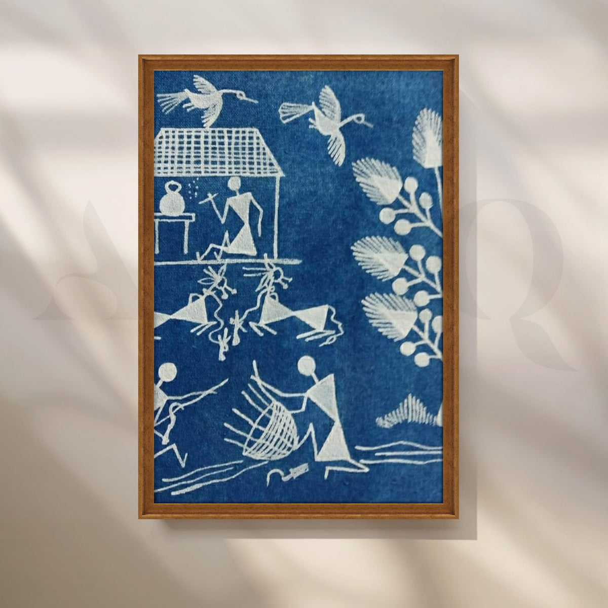 Indigo Village Warli Canvas Artwork – Asha Art Studio – Image 6