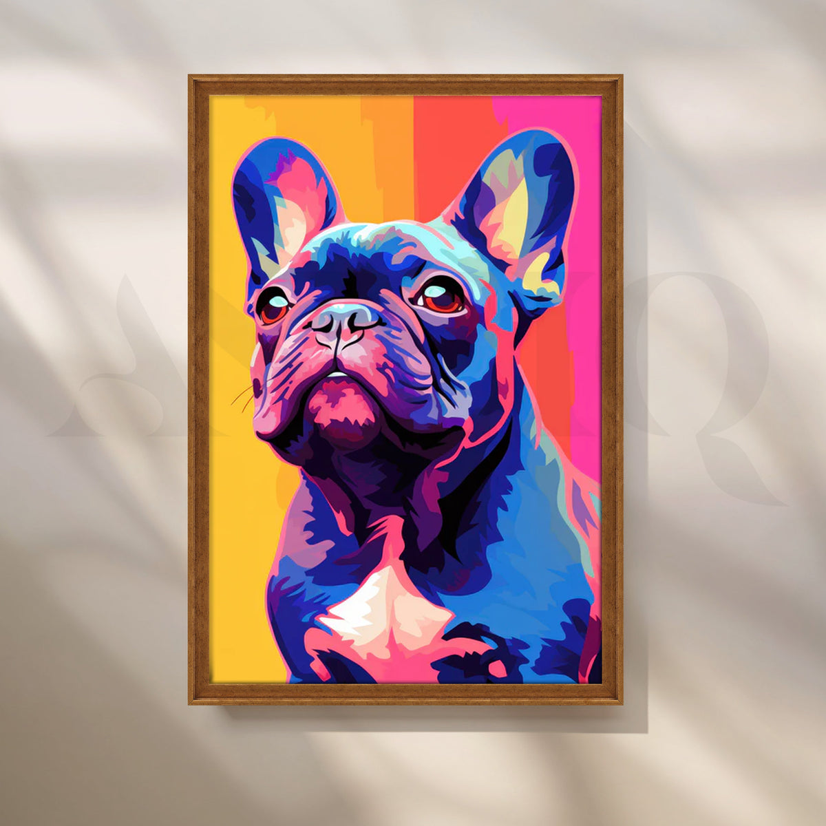 Neon Frenchie Pop Canvas Painting for Game Room or Teen Bedroom – Asha Art Studio – Image 6