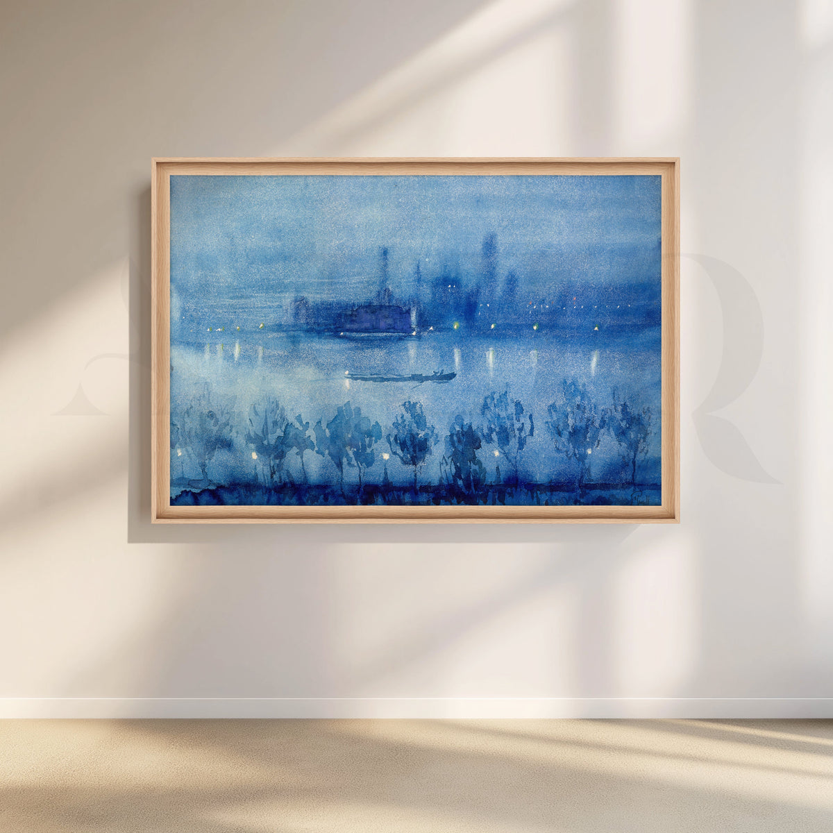 Midnight River Lights Canvas Artwork – Asha Art Studio – Image 5