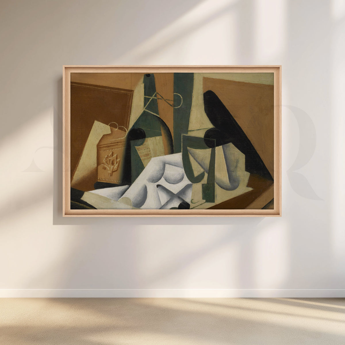 Cubist Still Life with Bottle Canvas Artwork – Asha Art Studio – Image 5
