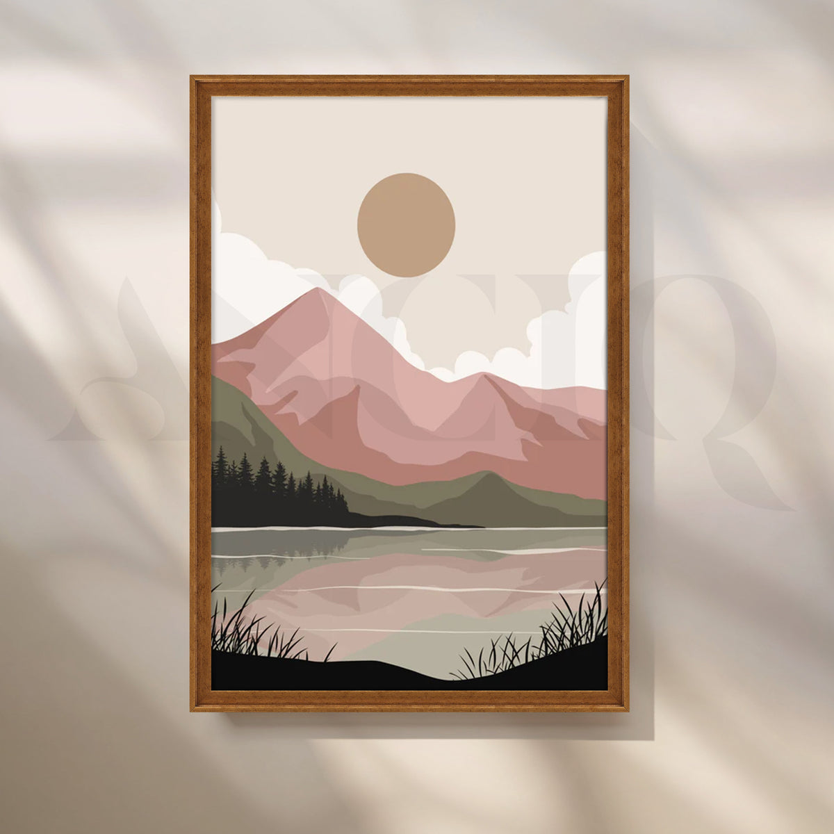 Blush Lake Peaks Canvas Artwork – Asha Art Studio – Image 6