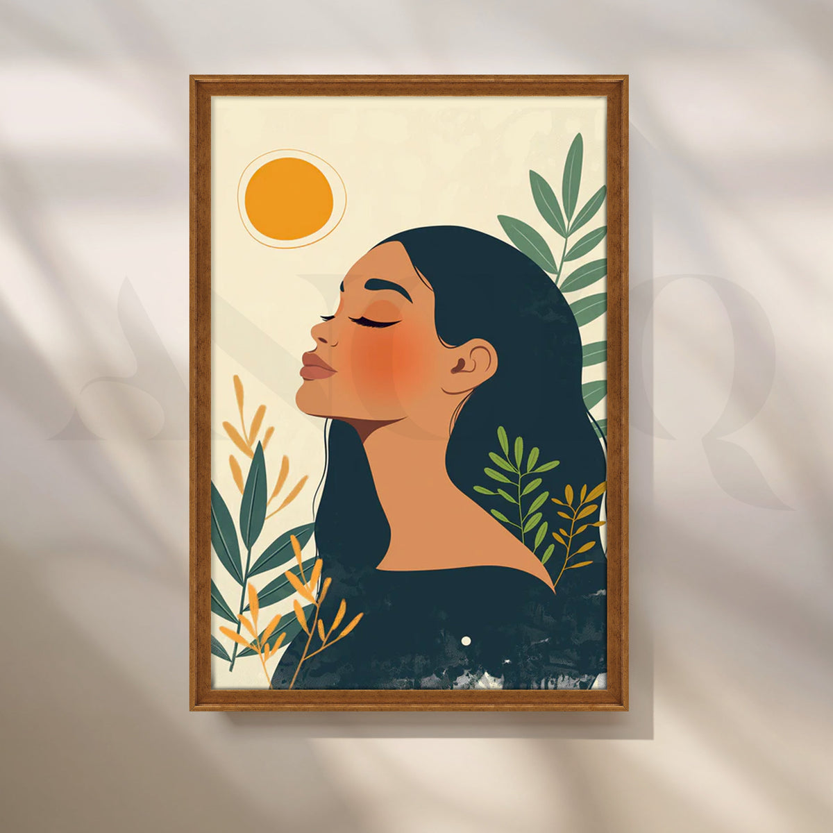Sunlit Serenity Canvas Painting for Bedroom – Asha Art Studio – Image 6