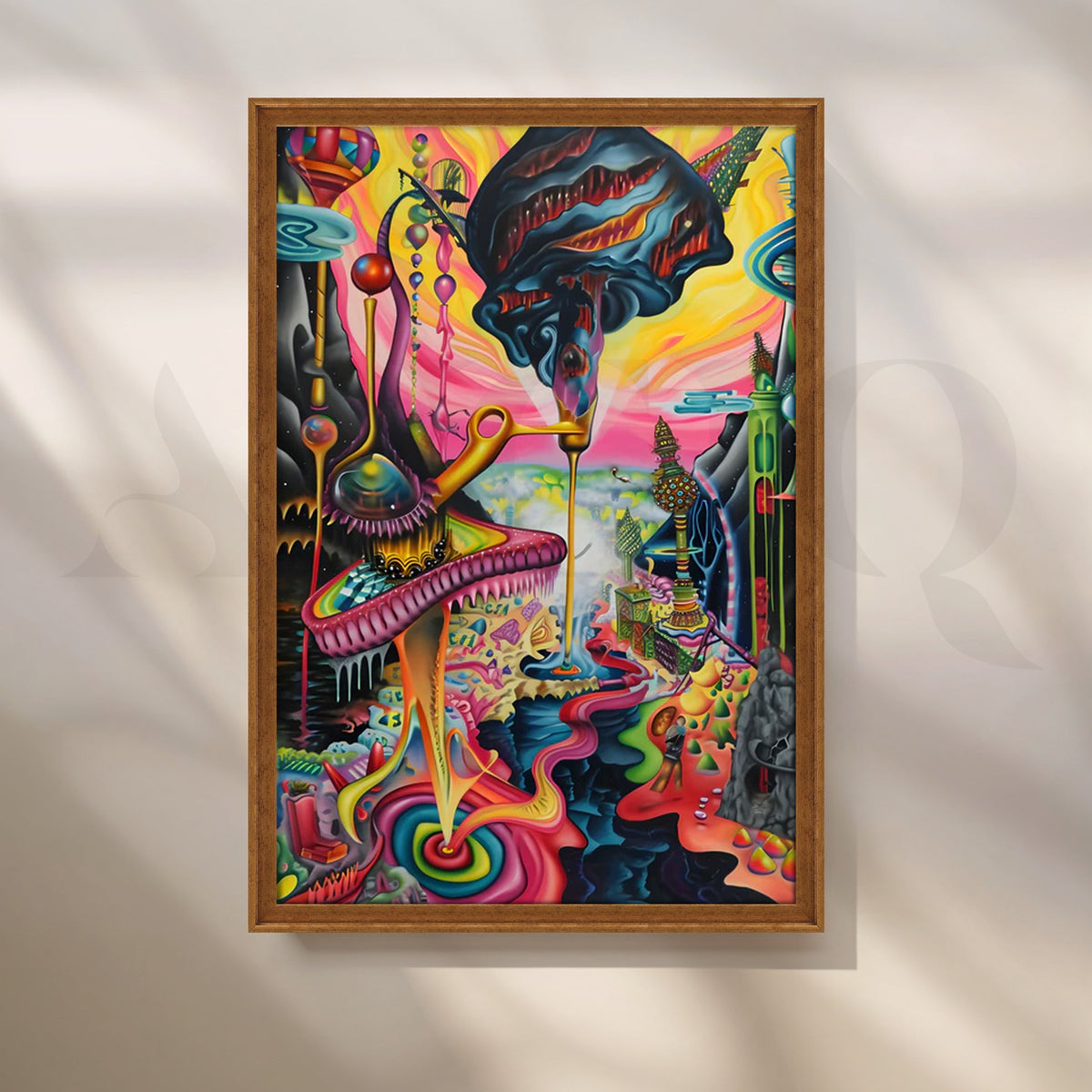 Neon Myco City Canvas Painting for Creative Studio or Gaming Room – Asha Art Studio – Image 6