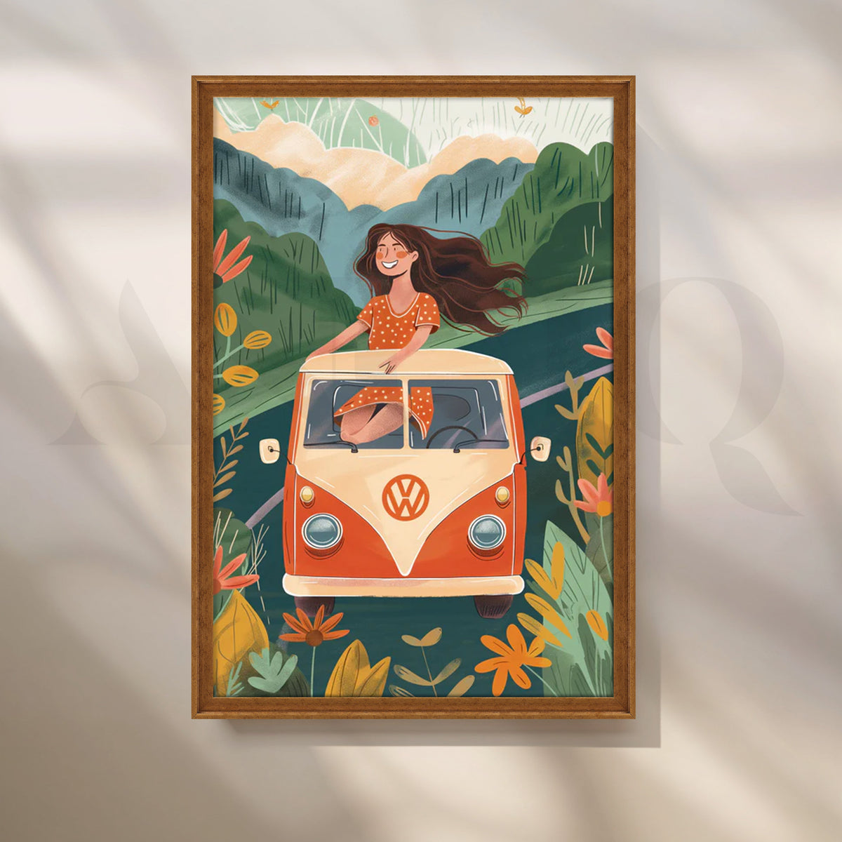 Sunny Road Trip Canvas Painting for Living Room – Asha Art Studio – Image 6
