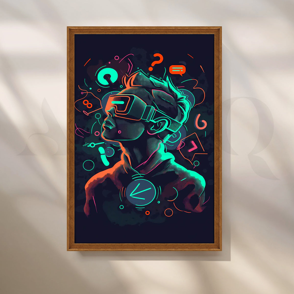 Neon VR Dreamer Canvas Painting for Gaming Room – Asha Art Studio – Image 6