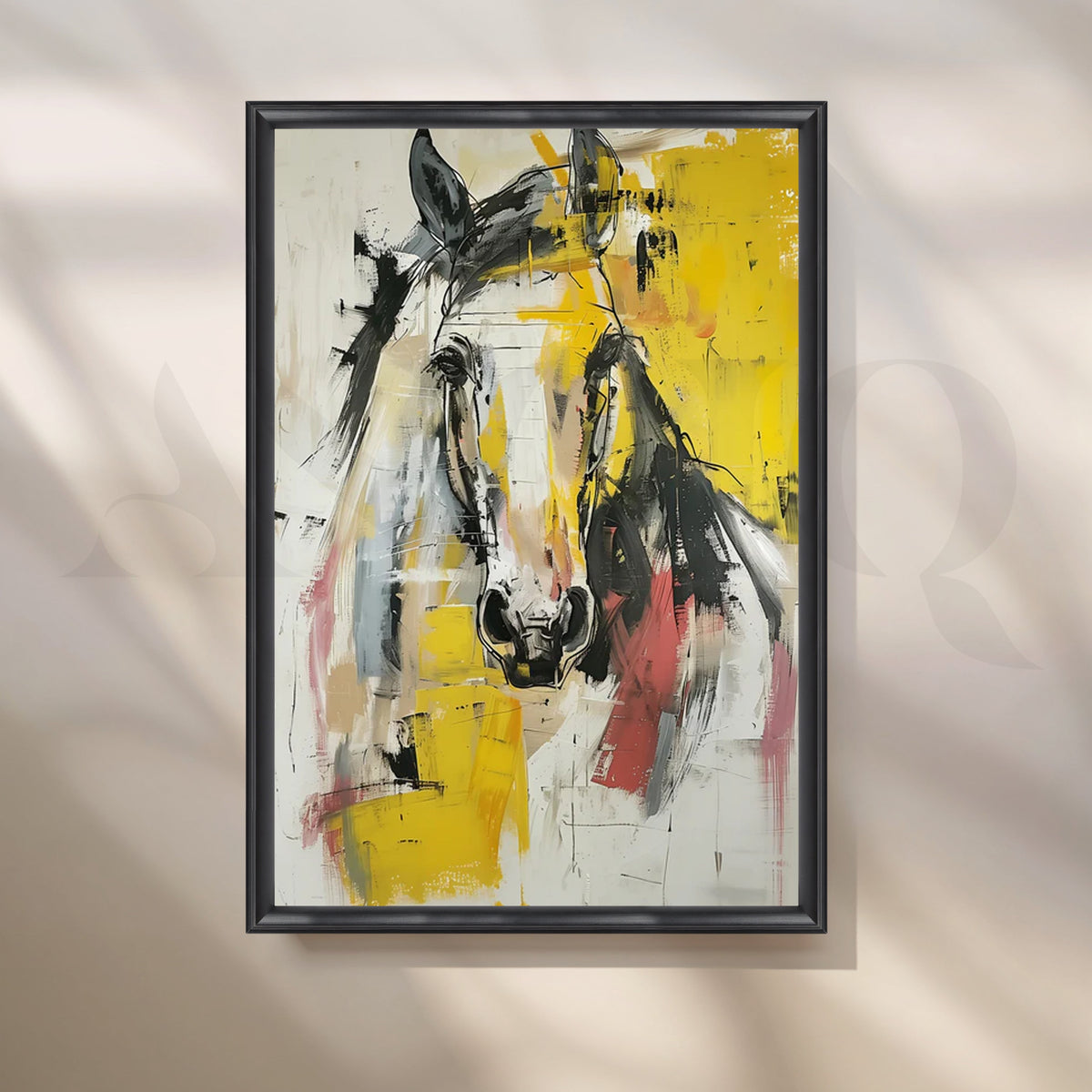 Sunlit Stallion Horse Canvas Artwork – Asha Art Studio – Image 3