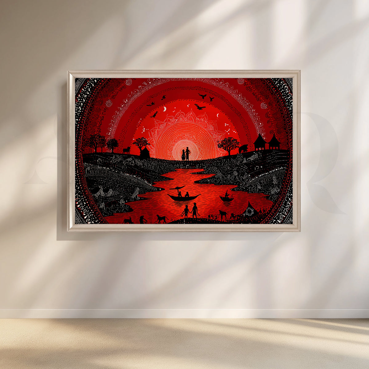 Crimson River Festival Canvas Artwork – Asha Art Studio – Image 4