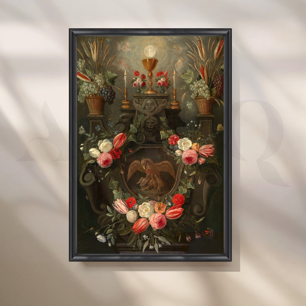 Floral Emblem of Devotion Canvas Artwork – Asha Art Studio – Image 3