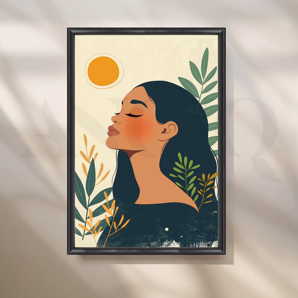 Sunlit Serenity Canvas Painting for Bedroom – Asha Art Studio – Image 3