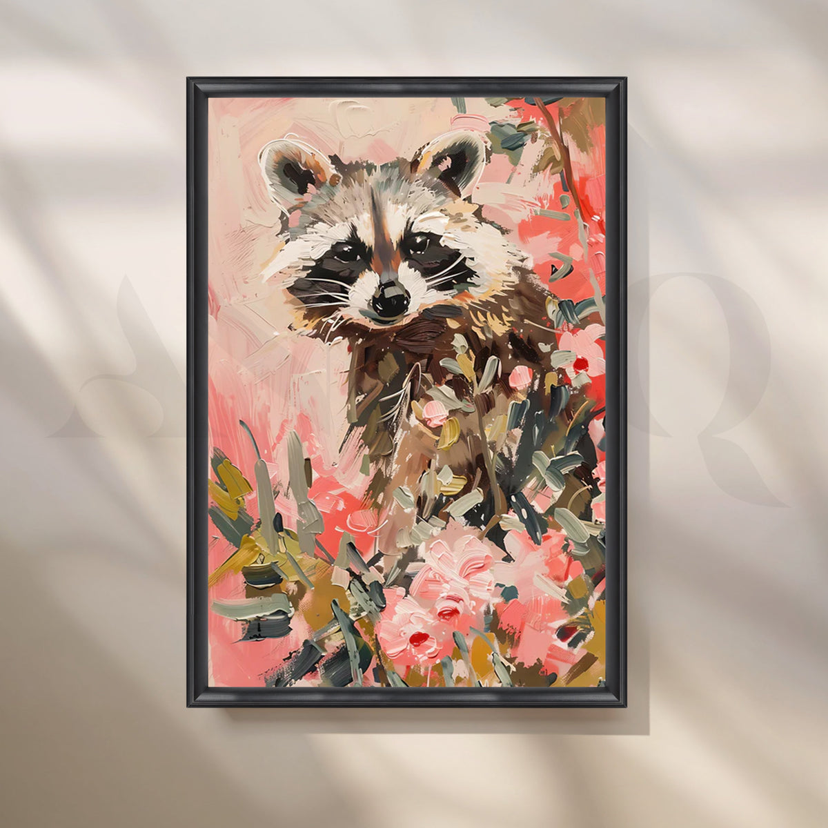 Garden Raccoon Canvas Painting for Kids’ Room – Asha Art Studio – Image 3