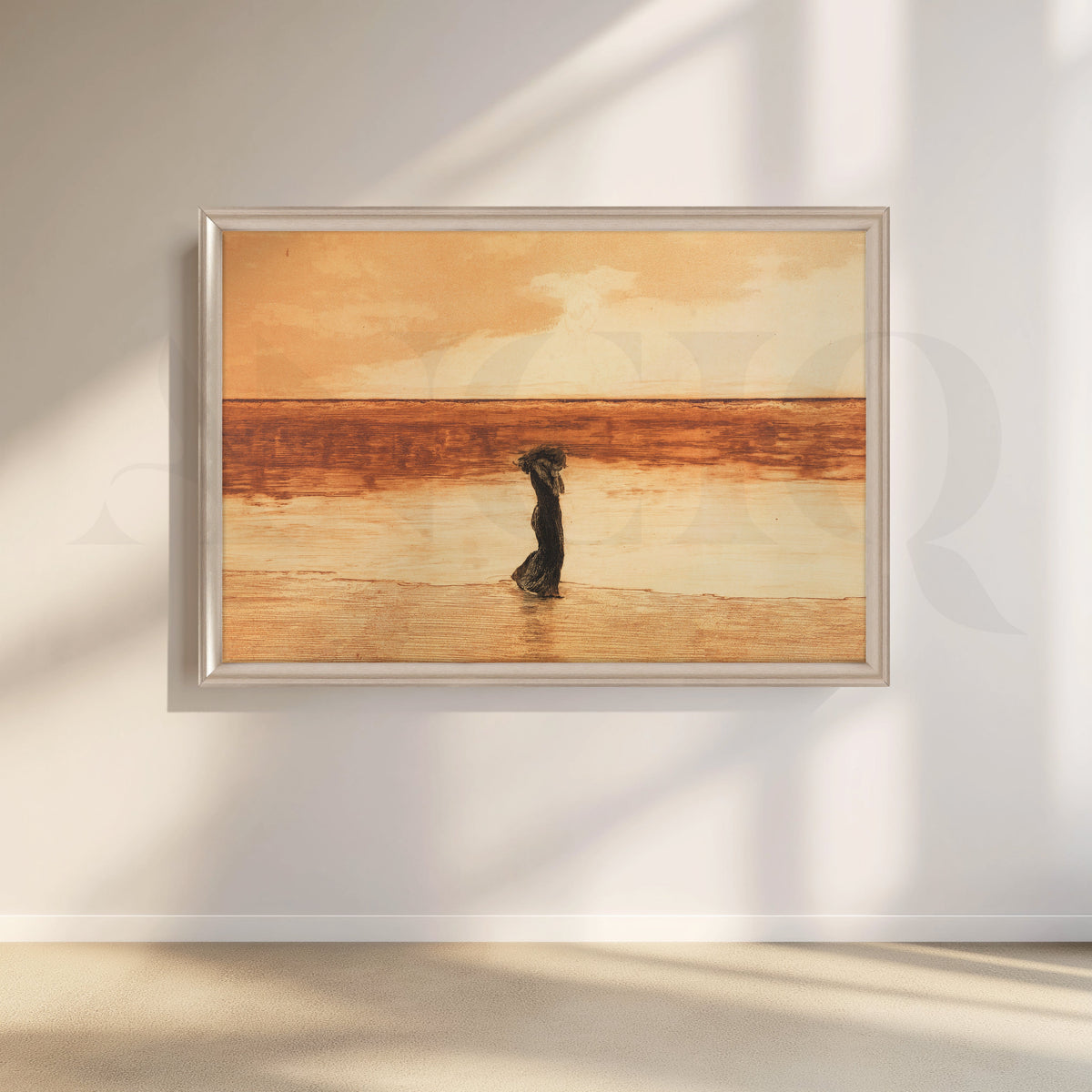 Solitary Shore at Dusk Canvas Artwork – Asha Art Studio – Image 4