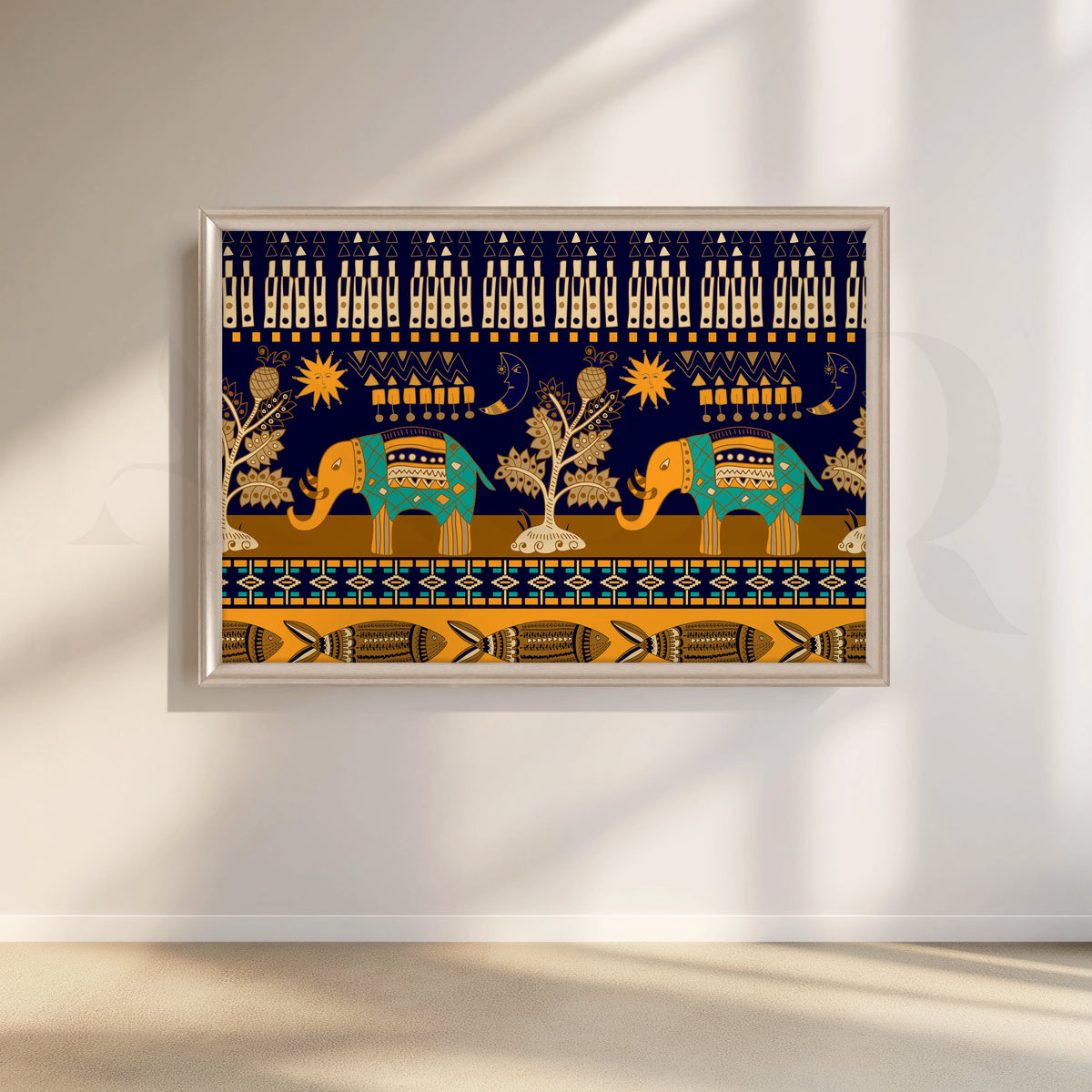Royal Elephants Canvas Artwork for Bedroom – Asha Art Studio – Image 4