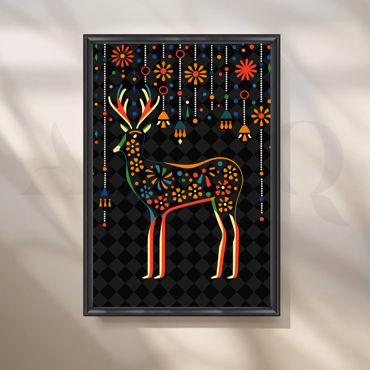 Floral Deer Canvas Artwork – Asha Art Studio – Image 3