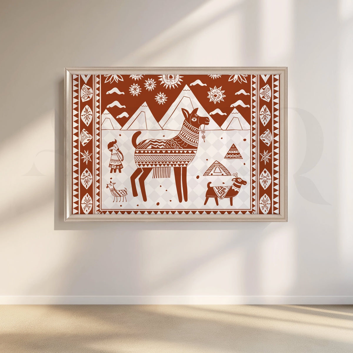 Mountain Llamas Canvas Artwork – Asha Art Studio – Image 4