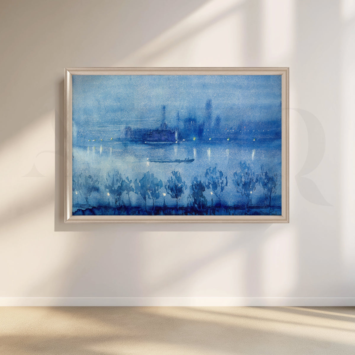 Midnight River Lights Canvas Artwork – Asha Art Studio – Image 4