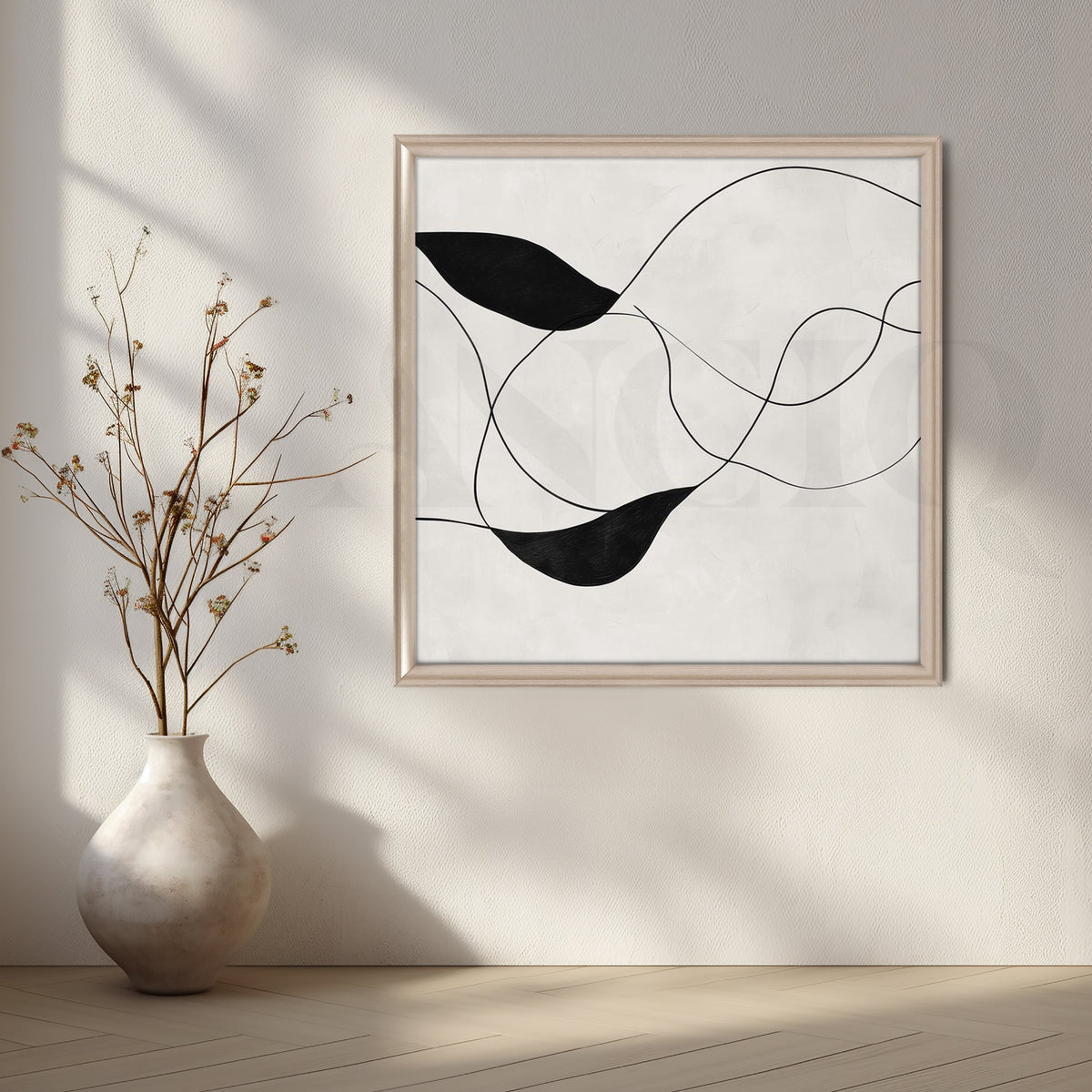 Monochrome Flow Canvas Artwork – Asha Art Studio – Image 4