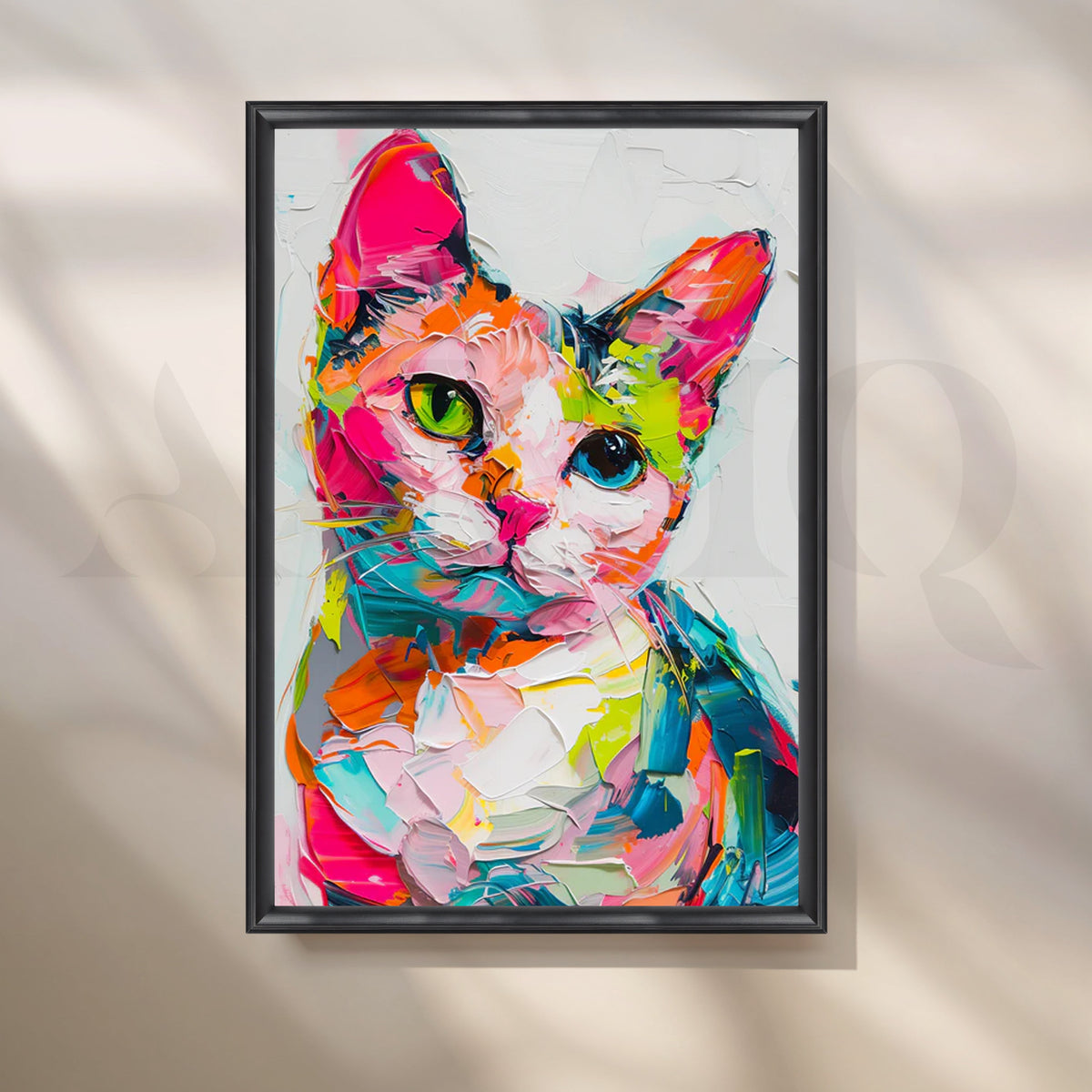 Pop Palette Kitty Canvas Painting for Kids’ Room – Asha Art Studio – Image 6