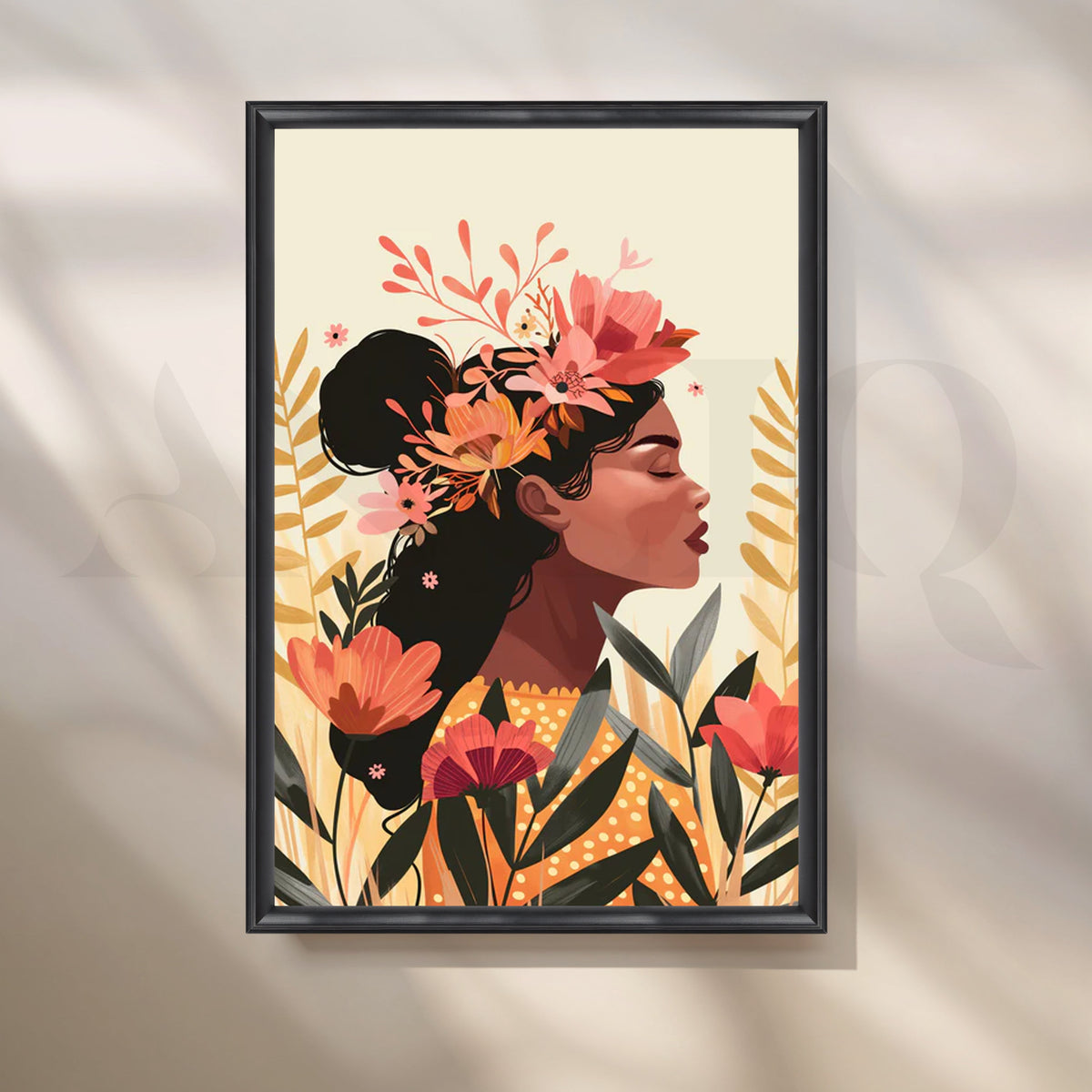 Tropical Turban Canvas Painting for Modern Living Room – Asha Art Studio – Image 3