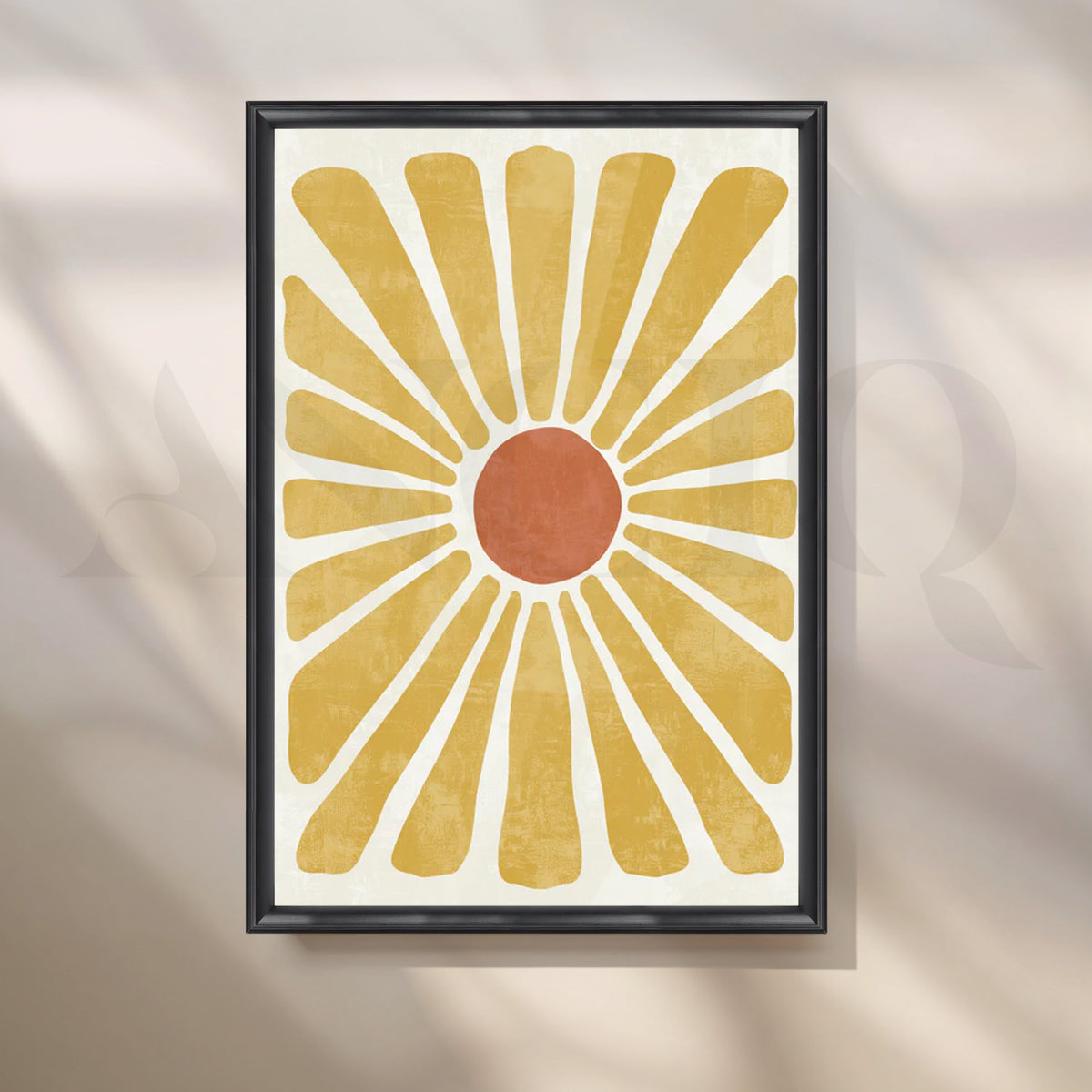 Sunburst Daisy Canvas Painting for Bright Boho Living Rooms – Asha Art Studio – Image 3