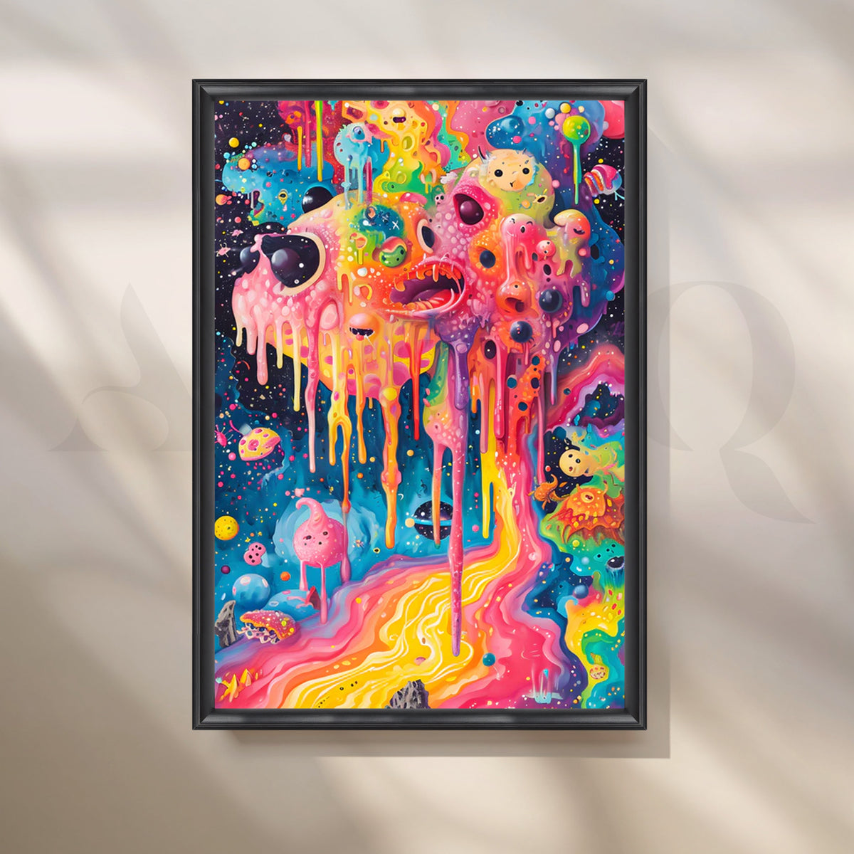 Galactic Candy Melt Canvas Painting for Game Room – Asha Art Studio – Image 3